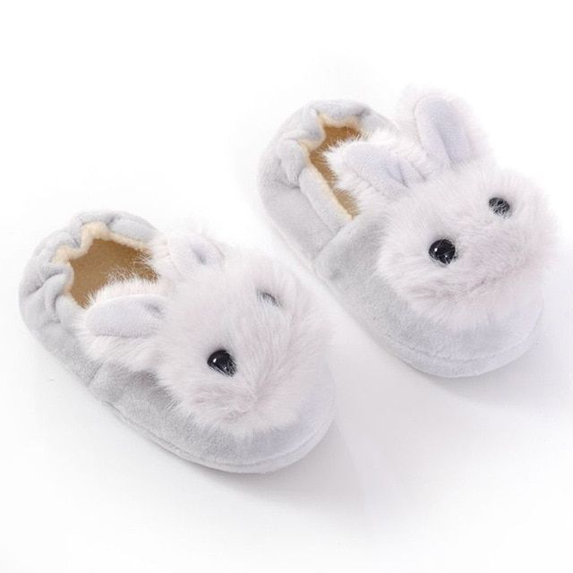 Cartoon Bear Shape Shoes Boys Girls Plush Soft-Soled Slippers