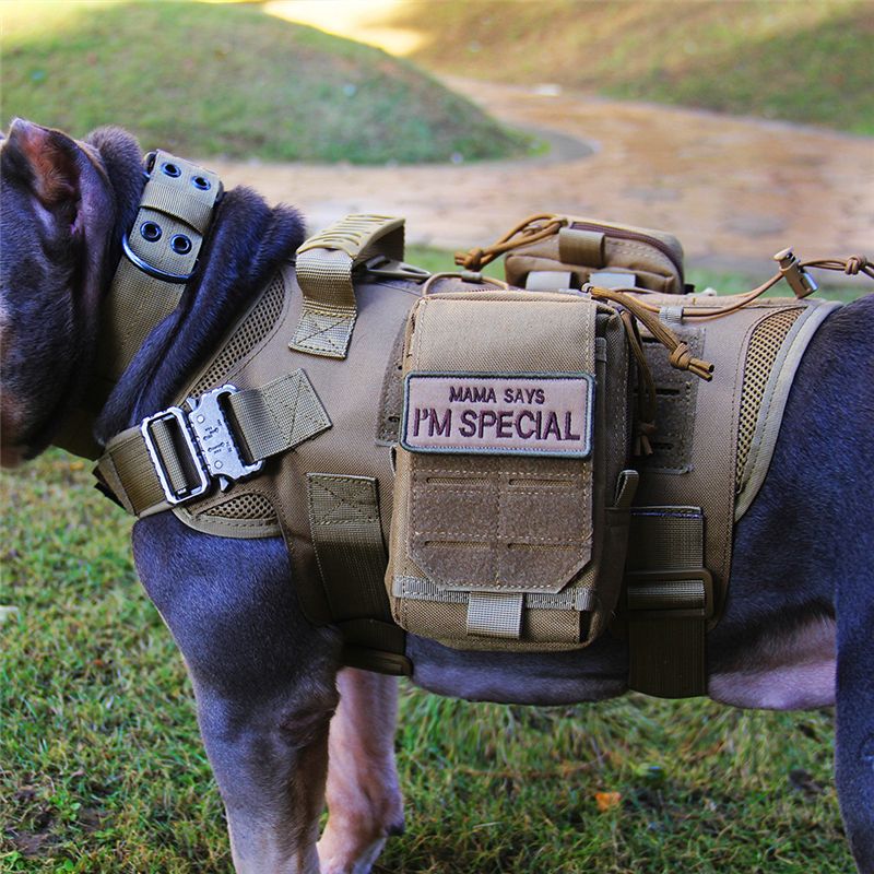 Dog Harness Vest Metal Buckle Quick Release Nylon MOLLE