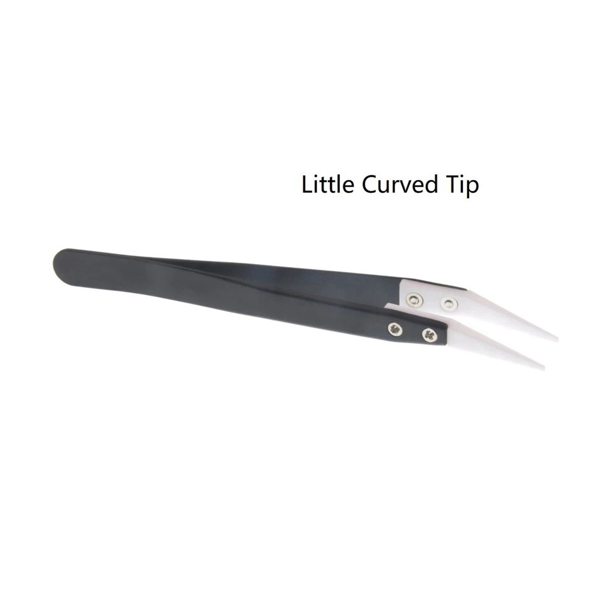 3Pcs Ceramic Tweezers with Black Handle Corrosion-Resistant