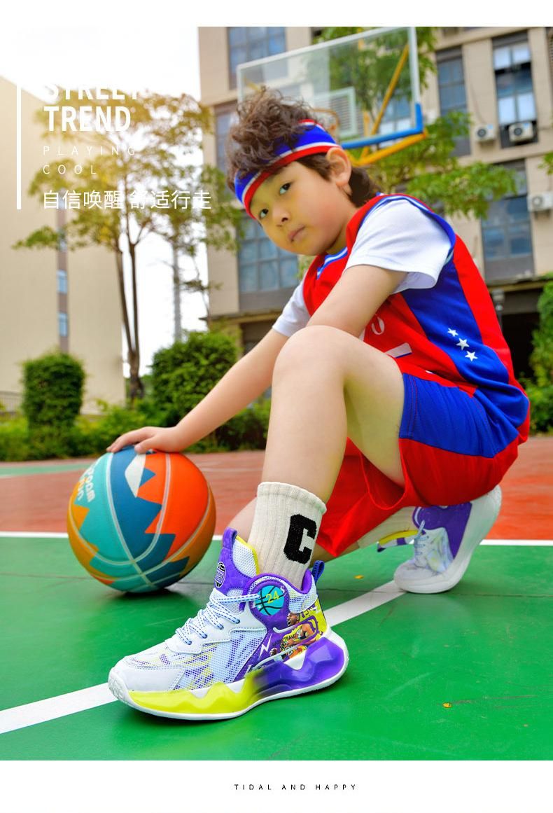 Boys Basketball Shoes Sneakers Basketball Shoes Purple