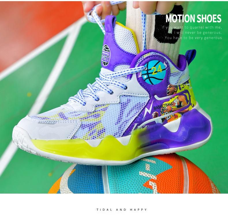 Boys Basketball Shoes Sneakers Basketball Shoes Purple