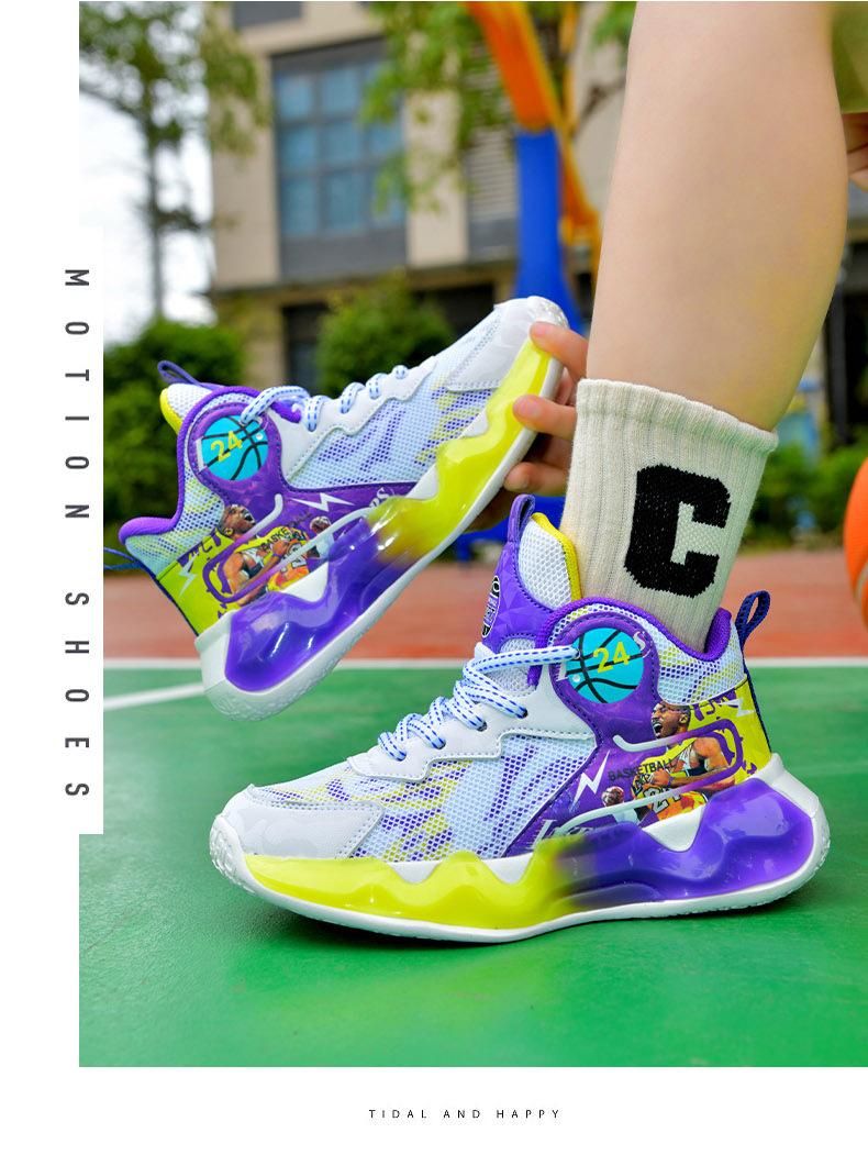 Boys Basketball Shoes Sneakers Basketball Shoes Purple