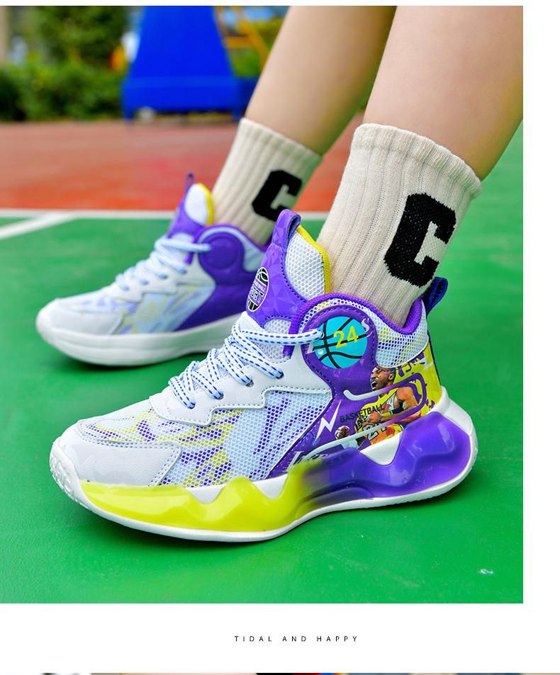 Boys Basketball Shoes Sneakers Basketball Shoes Purple
