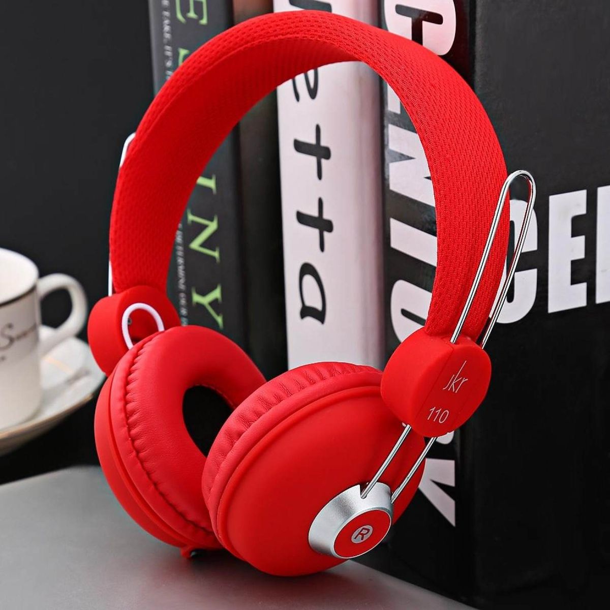 JKR 110 3.5MM Plug Foldable Wired Stereo HiFi Music Headphones Headset BLACK BDZ