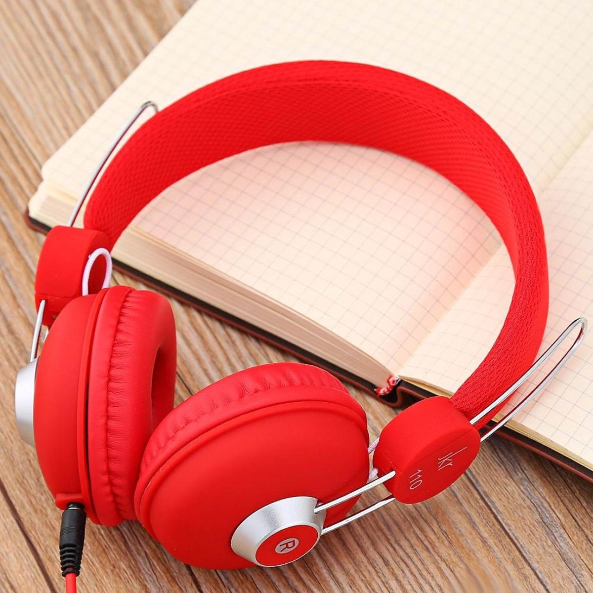 JKR 110 3.5MM Plug Foldable Wired Stereo HiFi Music Headphones Headset BLACK BDZ