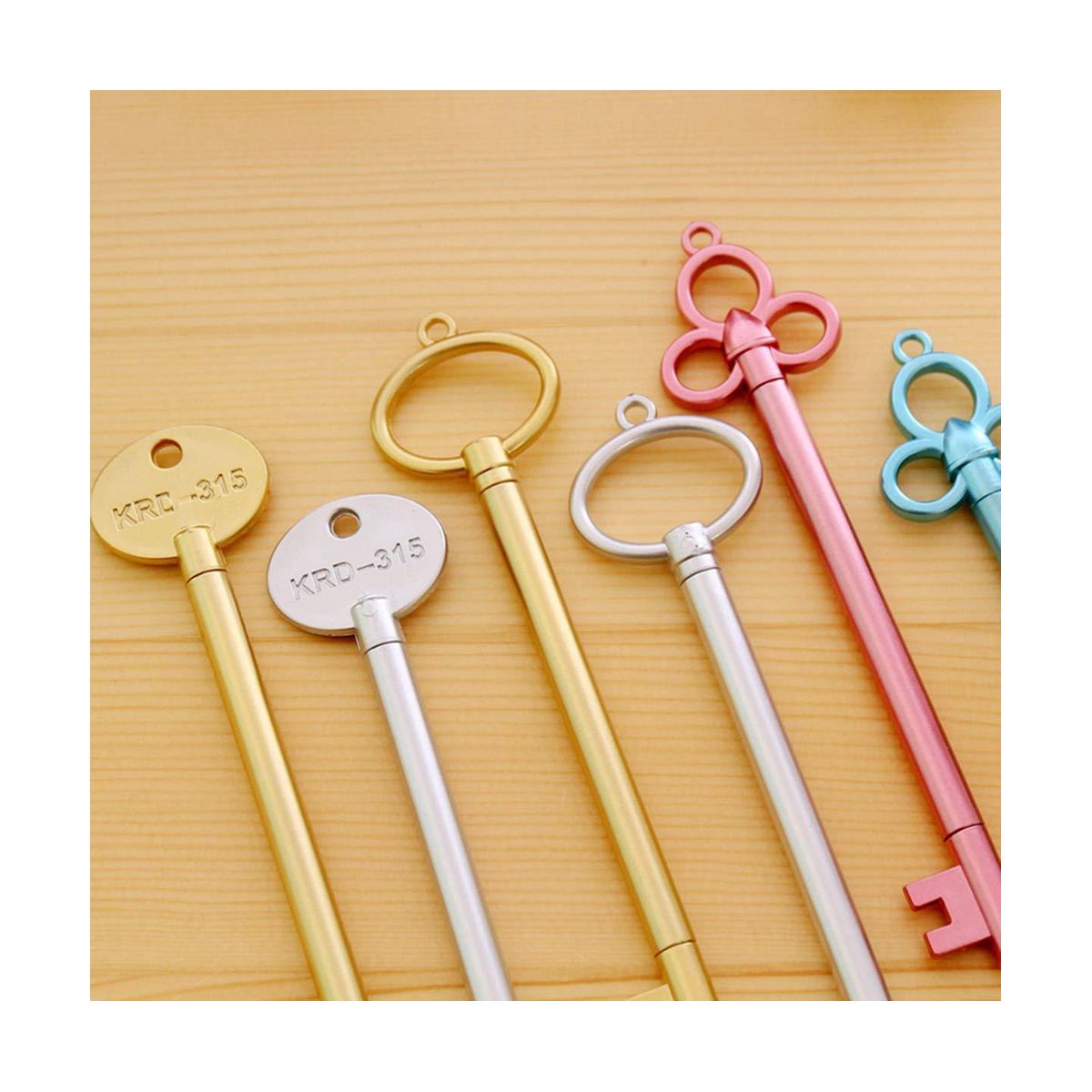 24PCS Retro Key Neutral Pen Student Cartoon Cute Signing