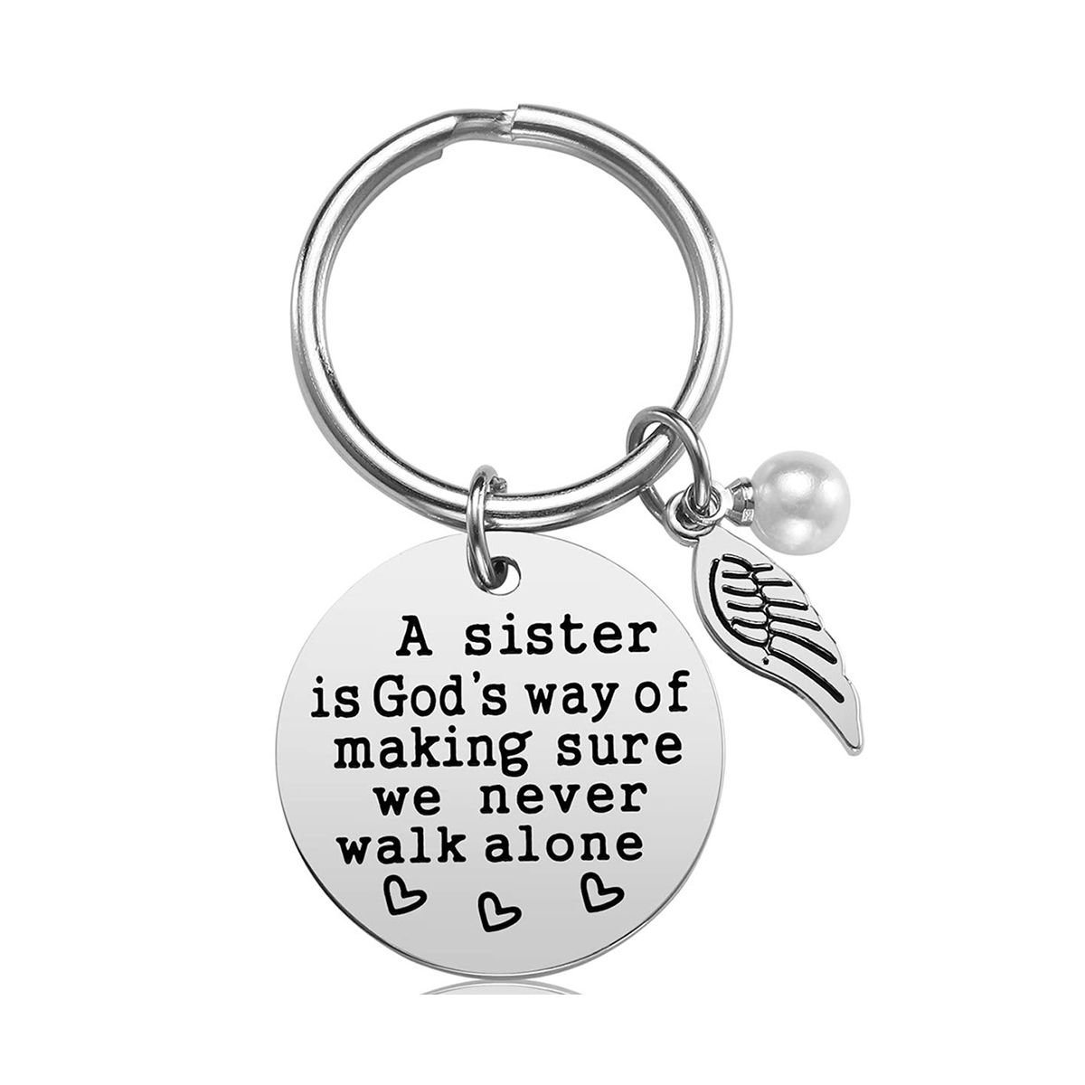 6Pcs Sister Keychain From Sister Friendship Christmas Birthday Gifts