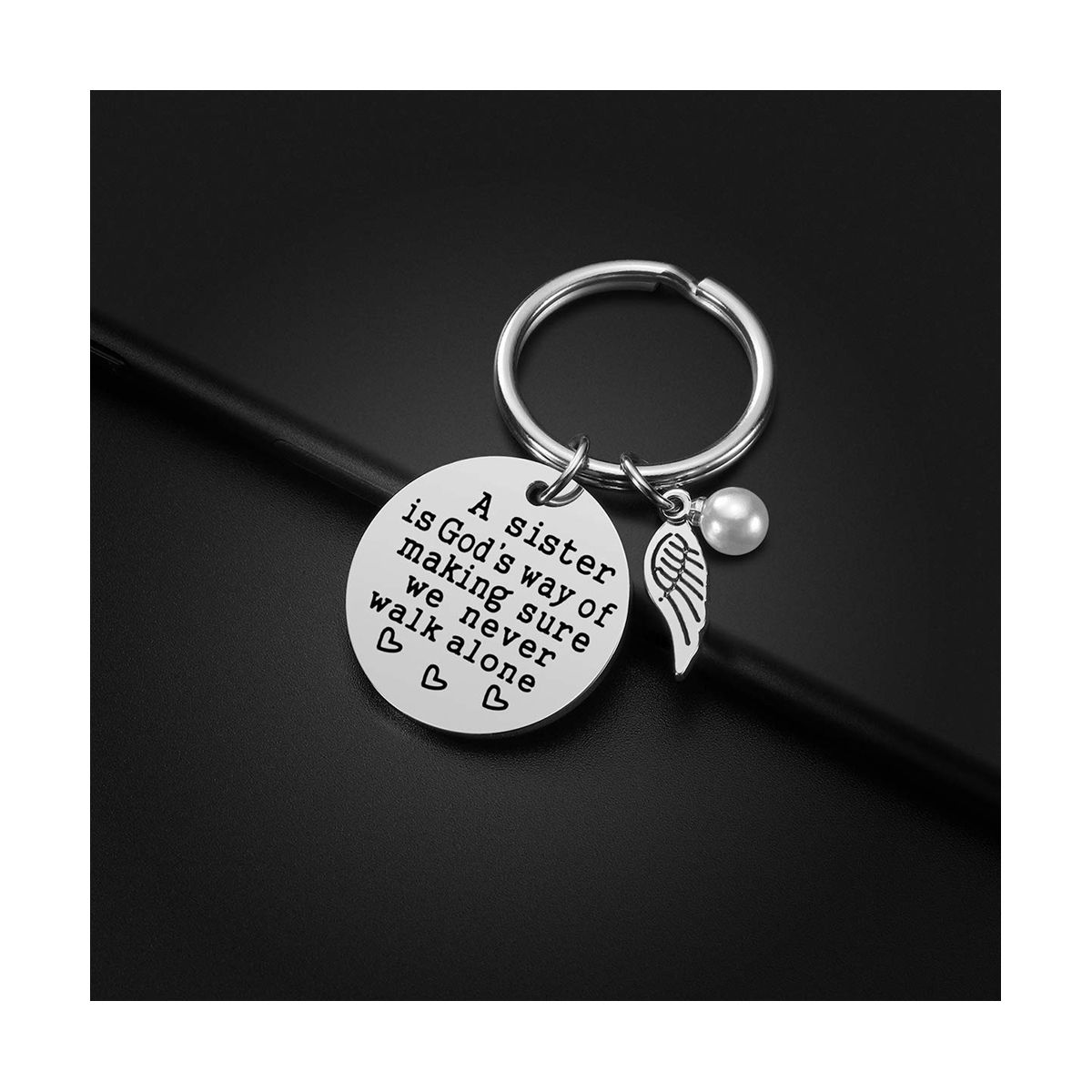 6Pcs Sister Keychain From Sister Friendship Christmas Birthday Gifts