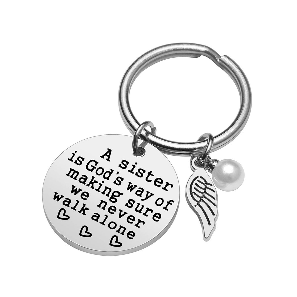 6Pcs Sister Keychain From Sister Friendship Christmas Birthday Gifts
