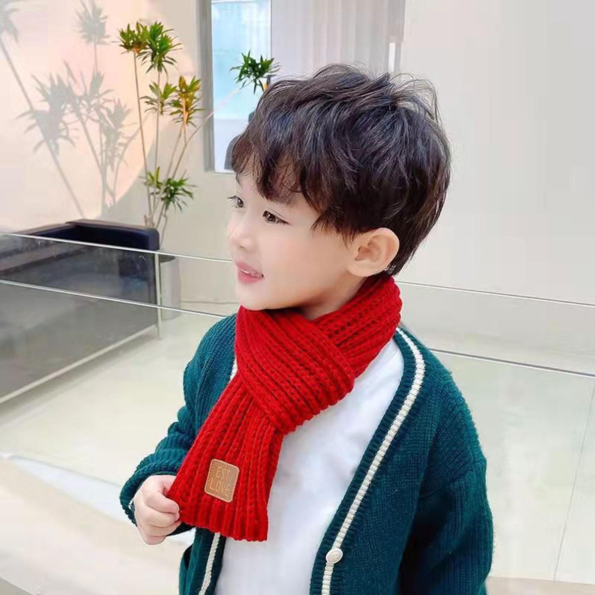 Baby Scarf Cozykidz Knitted Neck Wrap Soft Warm Winter for Babies Red