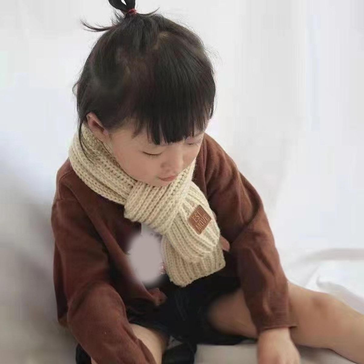 Warm Neck Set Cozykidz Knitted Neck Wrap Soft Warm Winter for Babies Beige