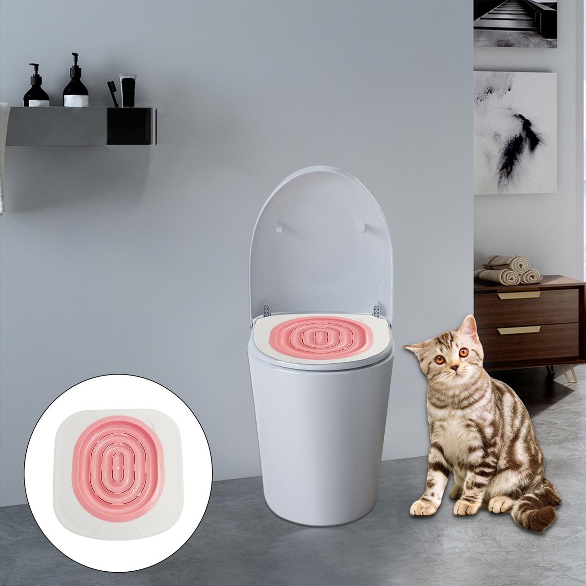 2pcs Cat Toilet Trainer Cat Litter  Training Pan Mat