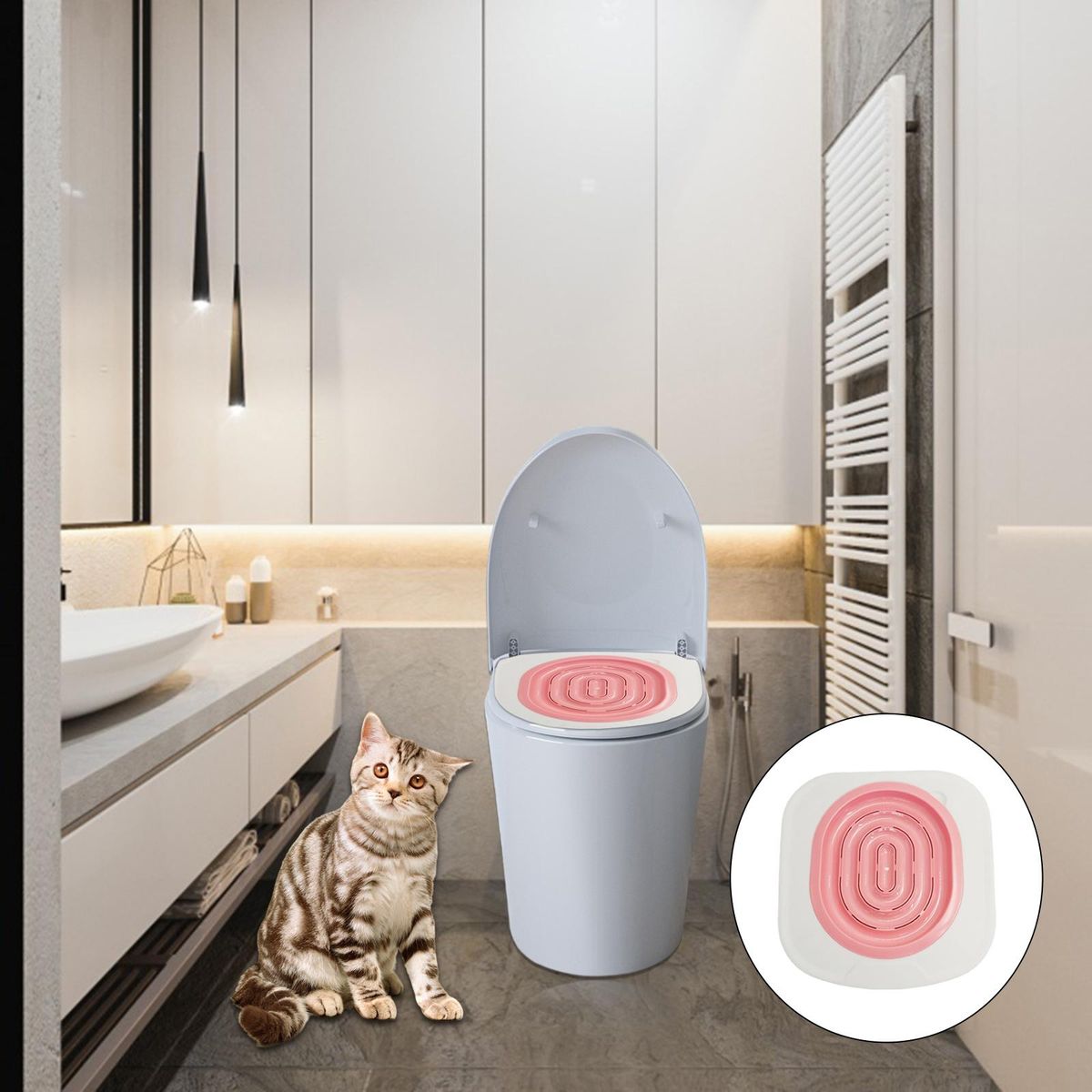 2pcs Cat Toilet Trainer Cat Litter  Training Pan Mat