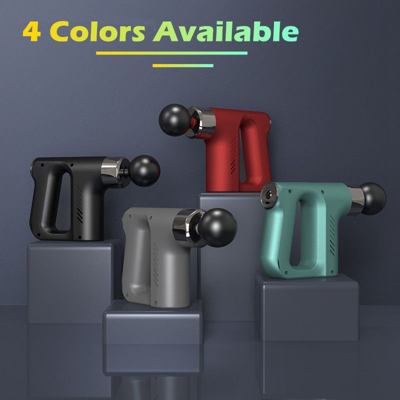 8000r/min Therapy Massage Gun 5 Gears Muscle Massager Pain Sport Massage Machine Relax Body Slimming Relief With 4 Heads-Black