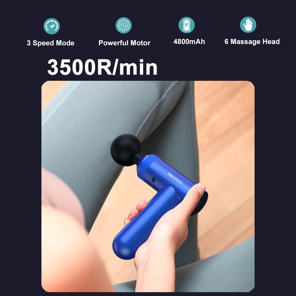 Mini Massage Gun Muscle Massager Deep Tissue Vibration Gun Body Relaxation Sports Exercising Pain Relief Slimming Shaping-Black