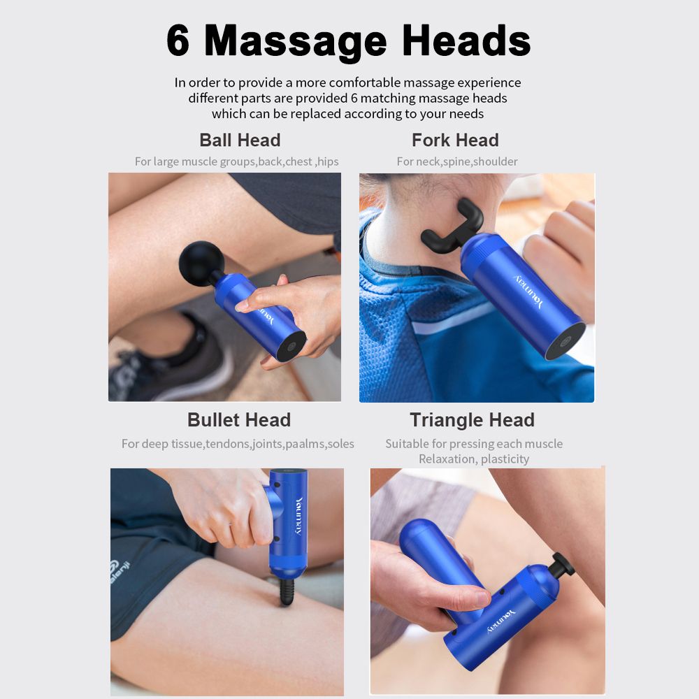 Mini Massage Gun Muscle Massager Deep Tissue Vibration Gun Body Relaxation Sports Exercising Pain Relief Slimming Shaping-Black