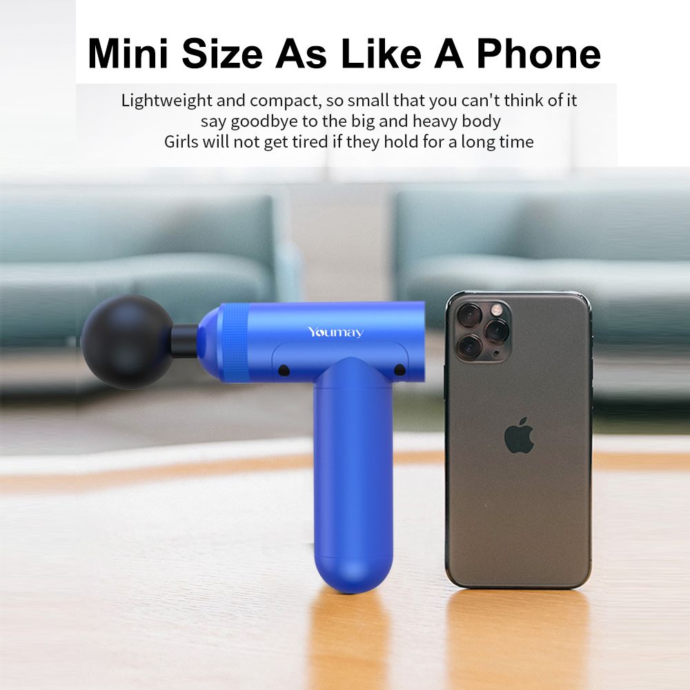 Mini Massage Gun Muscle Massager Deep Tissue Vibration Gun Body Relaxation Sports Exercising Pain Relief Slimming Shaping-Black