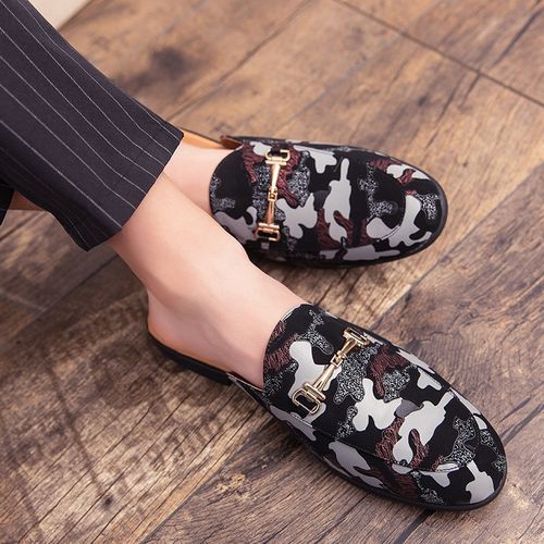 Casual Shoes Half Slippers  Leather Slippers Classic Mule Slide Outdoor