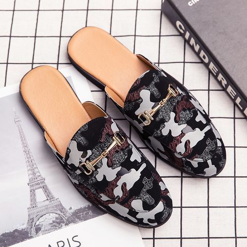 Casual Shoes Half Slippers  Leather Slippers Classic Mule Slide Outdoor
