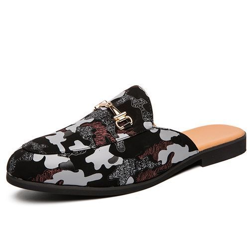 Casual Shoes Half Slippers  Leather Slippers Classic Mule Slide Outdoor
