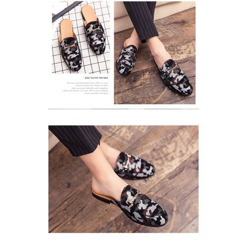 Casual Shoes Half Slippers  Leather Slippers Classic Mule Slide Outdoor