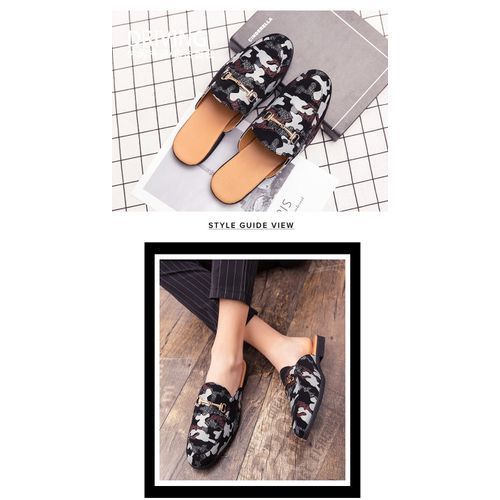 Casual Shoes Half Slippers  Leather Slippers Classic Mule Slide Outdoor