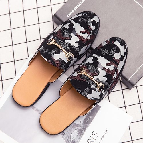 Casual Shoes Half Slippers  Leather Slippers Classic Mule Slide Outdoor