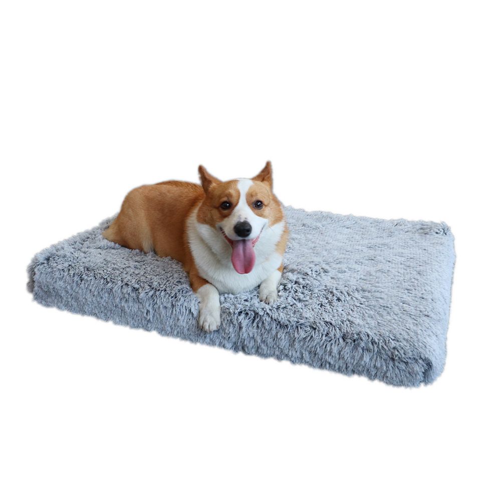 Large Orthopedic Dog Bed Soft Plush Pet Mattress Memory Foam Sofa With Removable Washable Cover Mat Cushion For Large Cat Dogs-grey