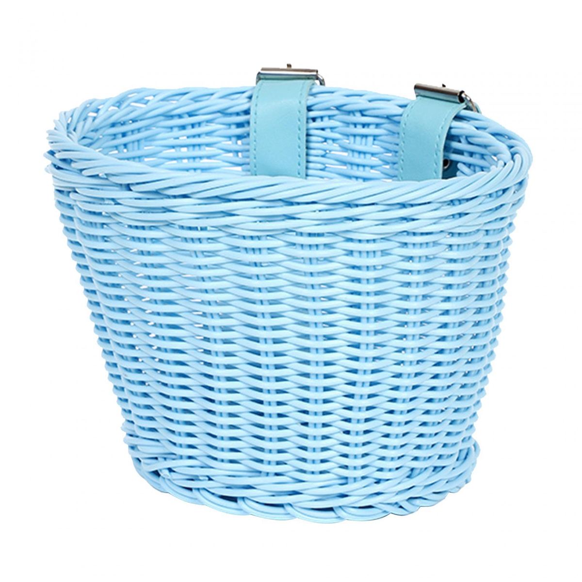 Kids Handlebar Bike Basket Imitation Rattan  Basket Blue
