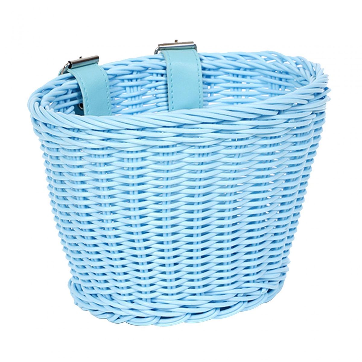 Kids Handlebar Bike Basket Imitation Rattan  Basket Blue