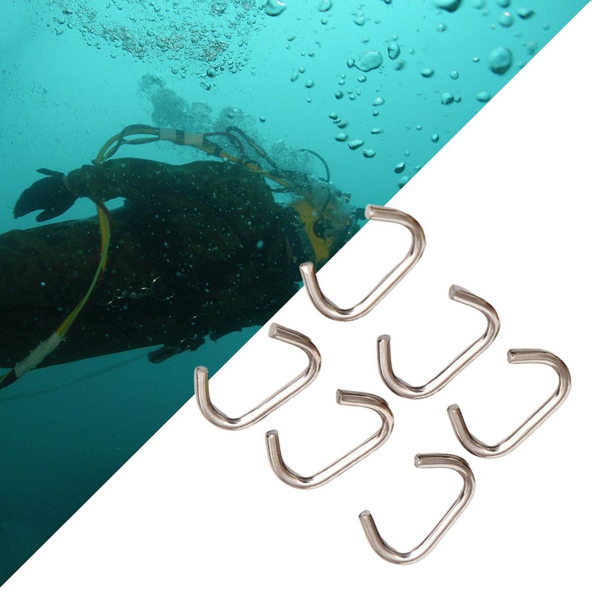 6Pcs Scuba Diving Bungee Clips, Sturdy Stable Corrosion