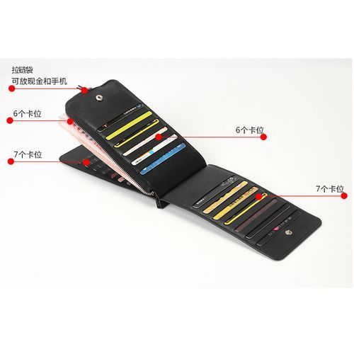 Men Women PU Leather Long Wallet Card Holders With Multiple Card Slots