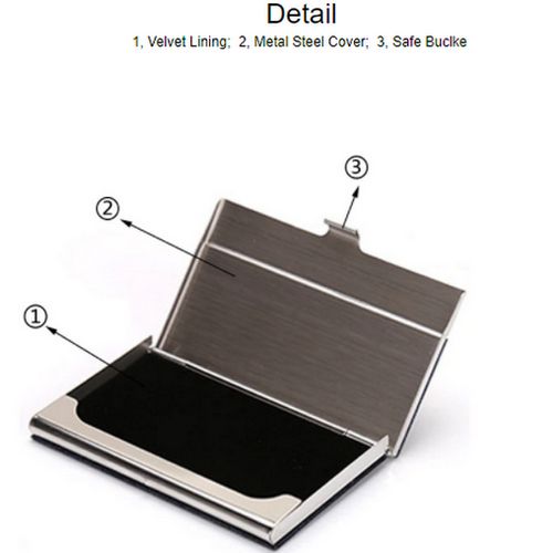 Luxury Stainless Pu Business Card Holder