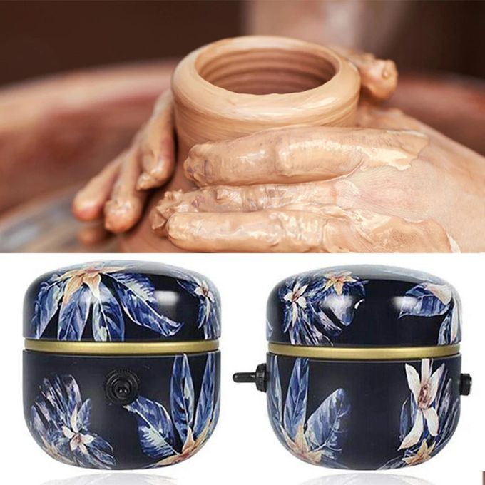 Mini Electric Pottery Wheel Machine, Adjustable Speed Dark Blue
