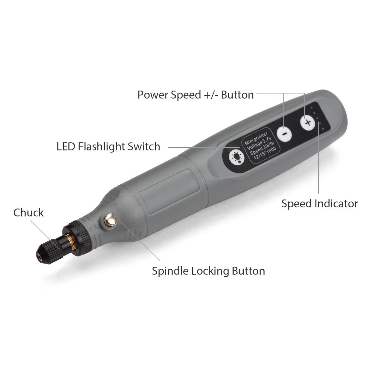 Portable Rotary Tool Set Mini Cordless Grinder Handheld Rechargeable Electric Drill USB Charging 5-Speed with Multiple Attachments LED Light for Cutting Sanding Engraving Polishing & DIY