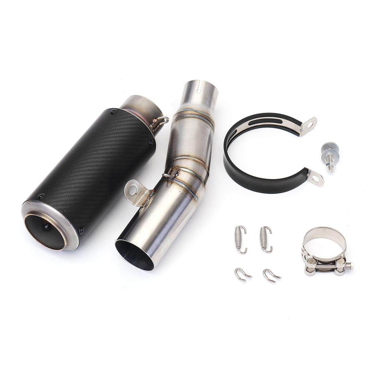 Stainless Steel Motorcycle Exhaust Pipe + Link Mid Pipe For Ya Maha YZF R6 06-18