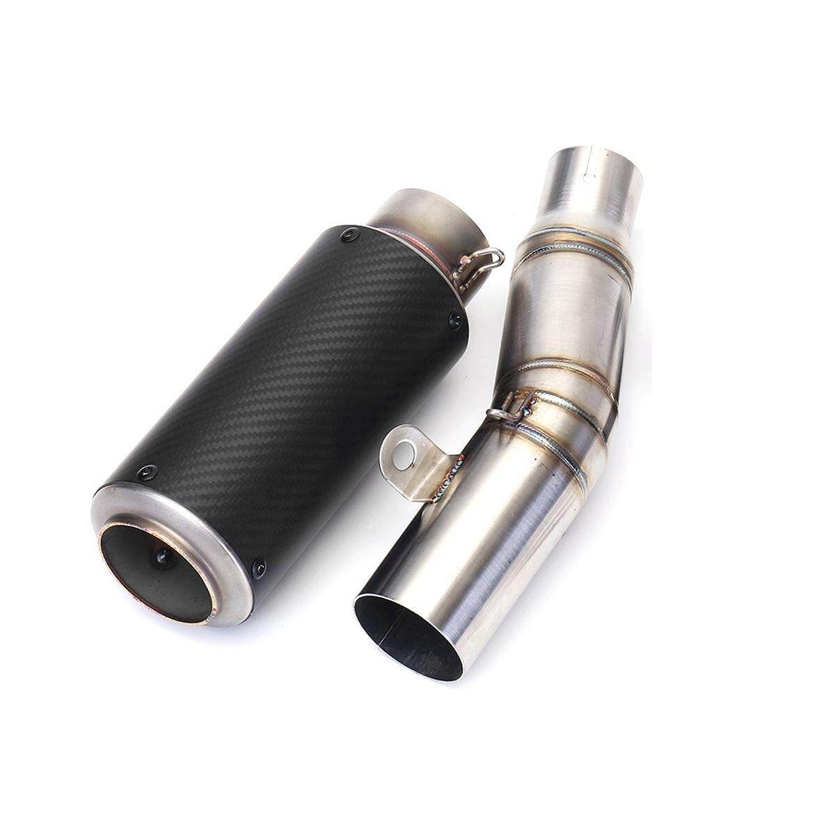 Stainless Steel Motorcycle Exhaust Pipe + Link Mid Pipe For Ya Maha YZF R6 06-18