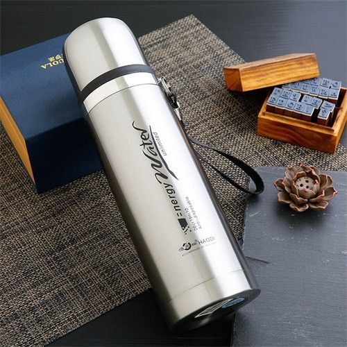 Large Capacity Thermos Vacuum Flasks Stainless Steel Thermal Bottle 1000ml Drinkware Outdoor Cup Steel Travel Tumbler