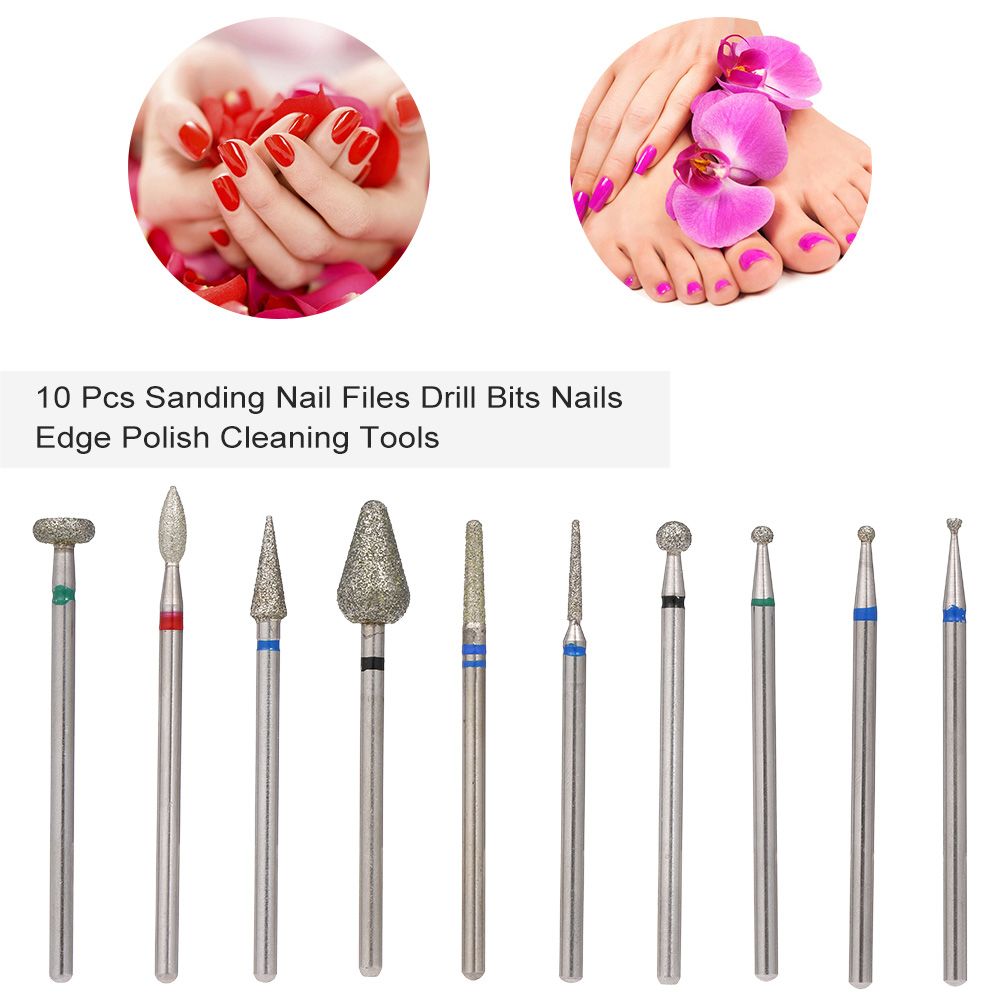 10 Pcs Sanding Nail Files Drill Bits Nails Edge Polish