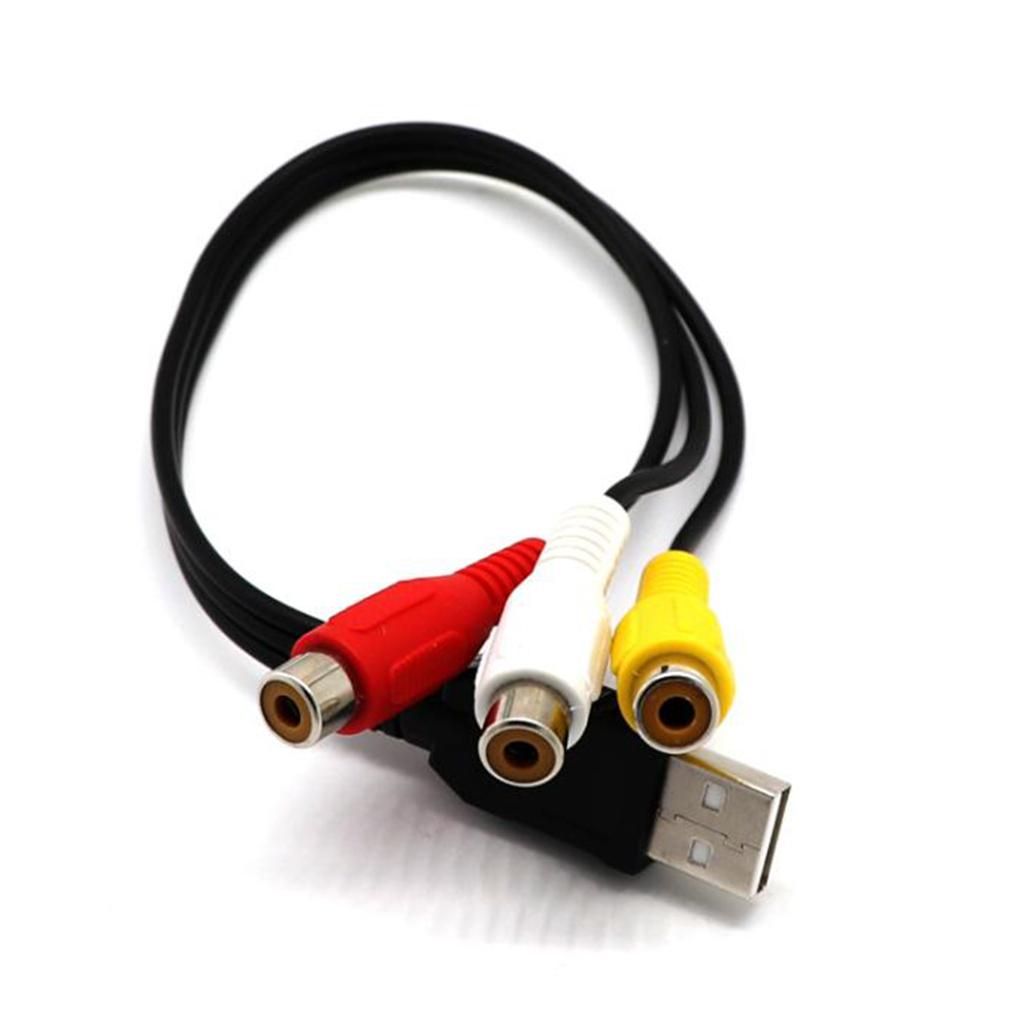 USB Male To 3 RCA Female Video AV Cord Converter Adapter