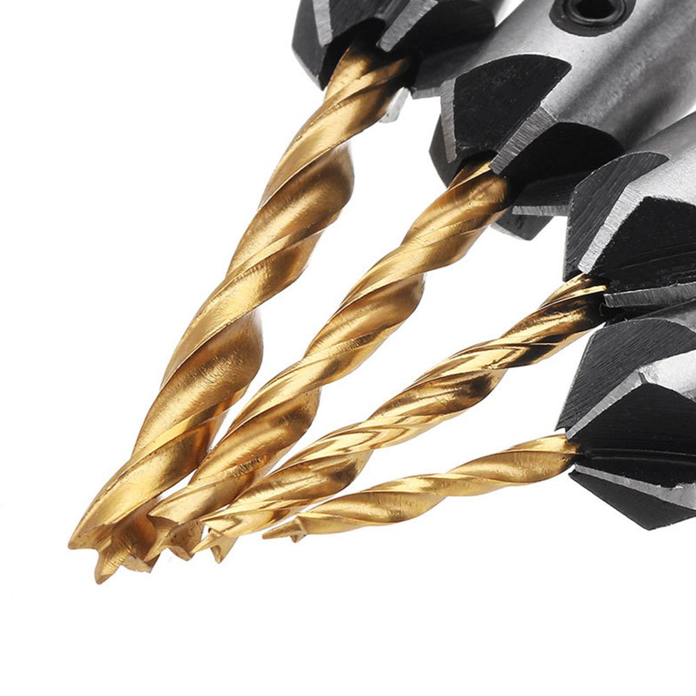 7Pcs Countersink Drill Bits Set With Chamfering Combination