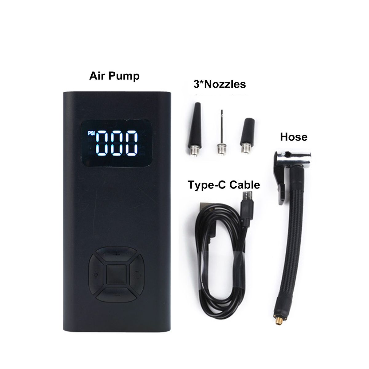 Tire Inflator Portable Air Compressor Digital Pressure Gauge