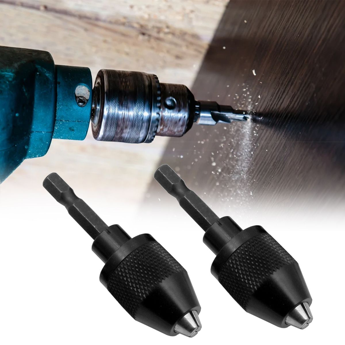 1/4 Inch Keyless Chuck Conversion Hex Shank Adapter Drill