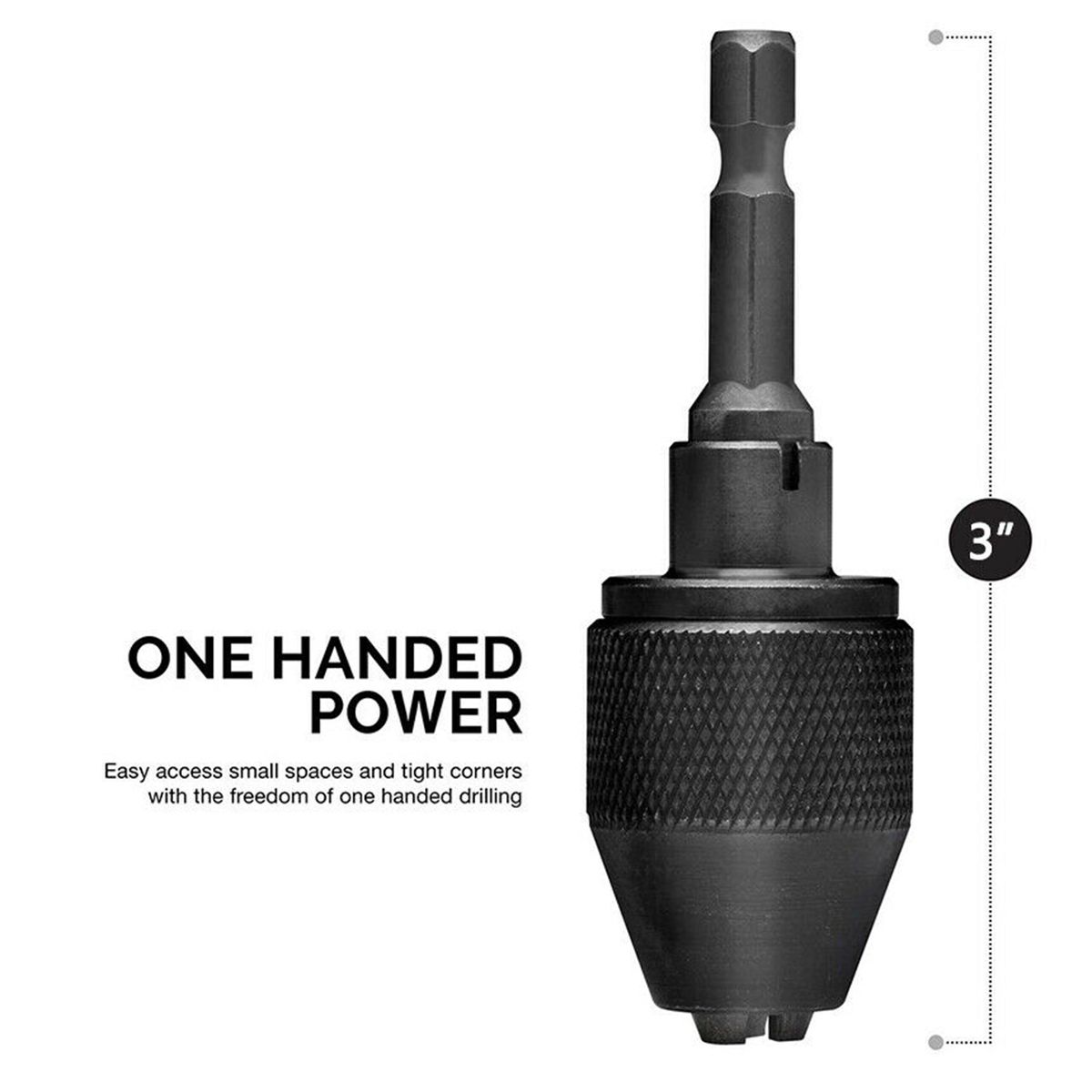 1/4 Inch Keyless Chuck Conversion Hex Shank Adapter Drill