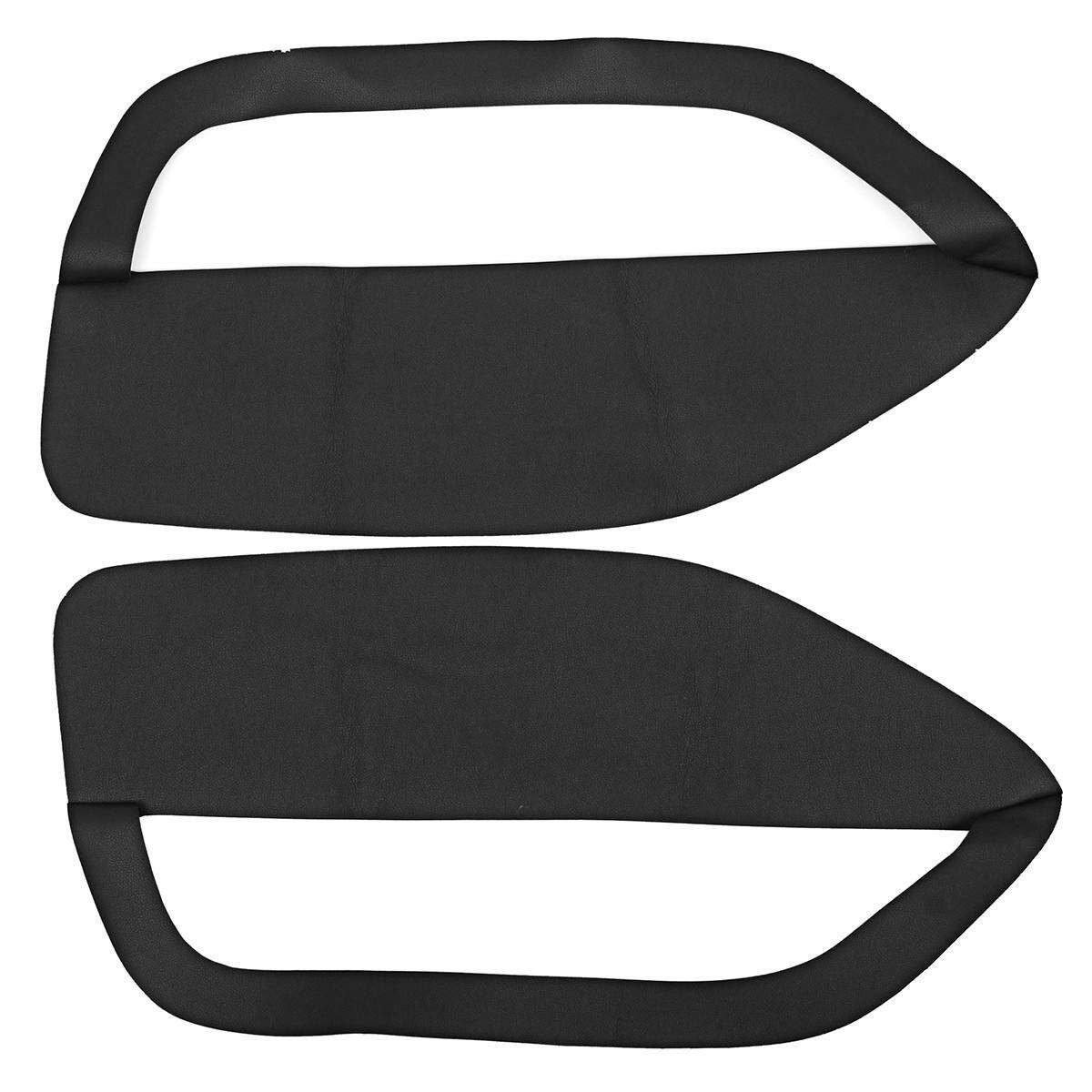 Door Panel Insert Cards Leather Synthetic For Ford Mustang 05-09 Black