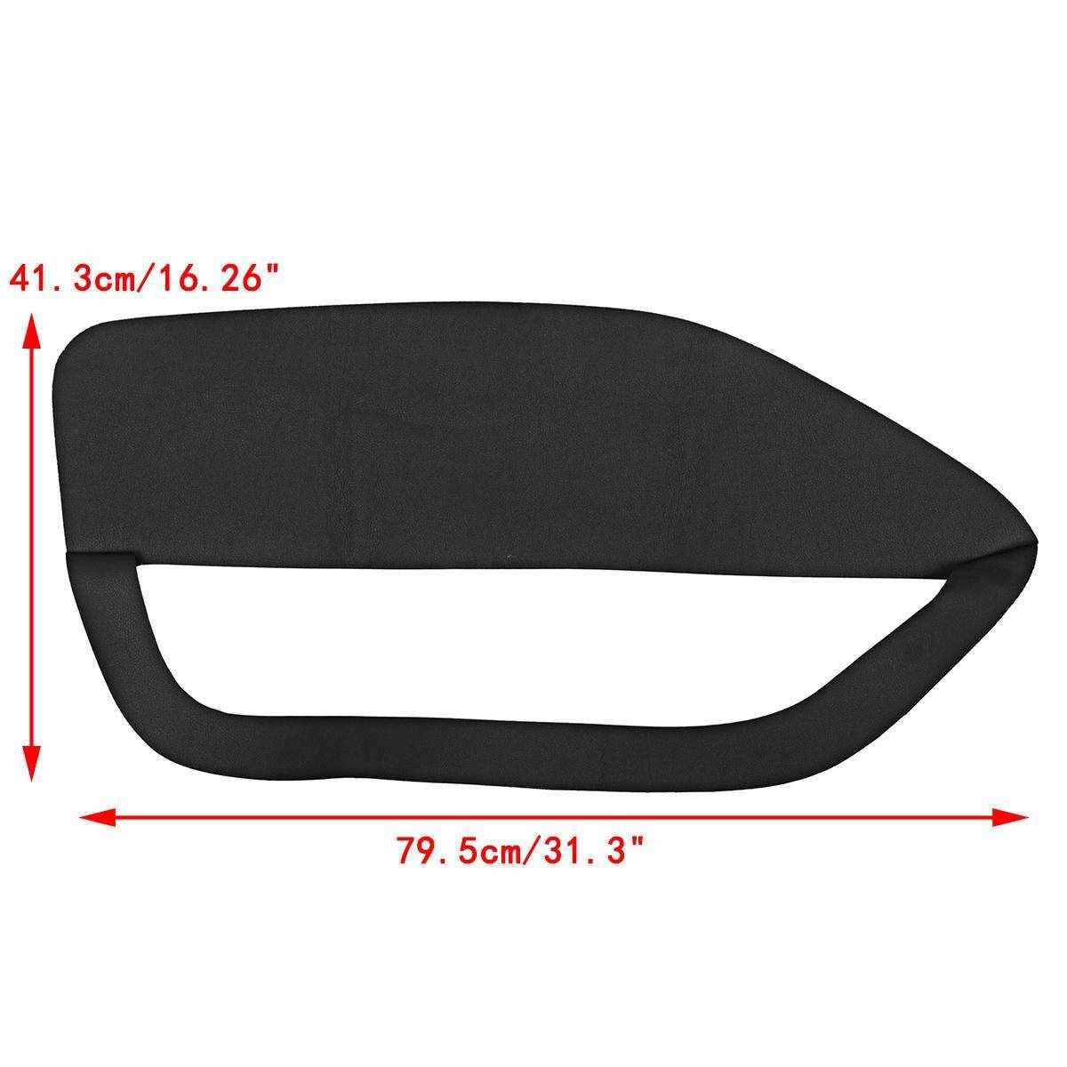 Door Panel Insert Cards Leather Synthetic For Ford Mustang 05-09 Black