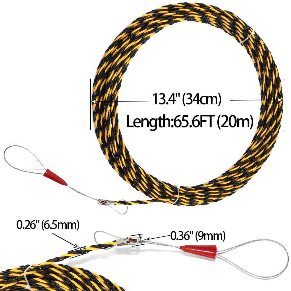 New 6.5mm*20m Nylon Fish Tape Electric Cable Push Puller