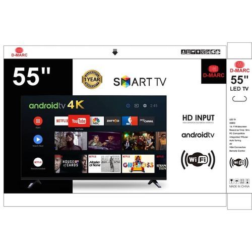 55”inch Smart TV With Free Wall Hanger 1year Warranty