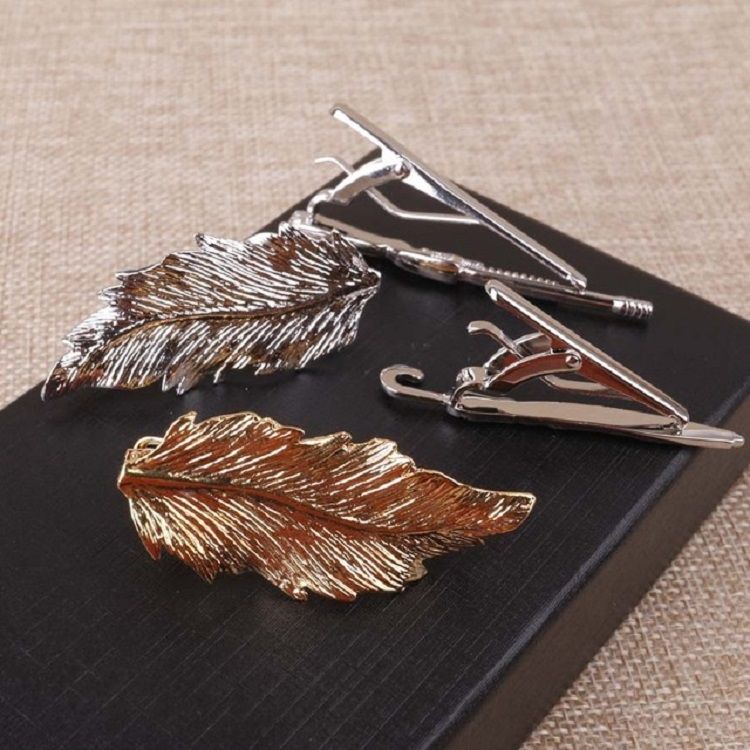 Copper Tie Clip Clothing Accessories Gold Black Handle Pipe