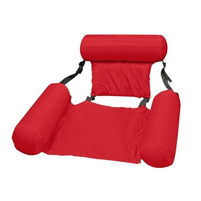 Inflatable Chair Swimming Floating Hammock Pools Sofa Float Lounge Red